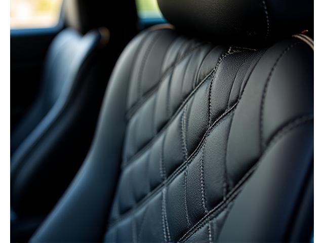 Custom leather interior with intricate stitching details